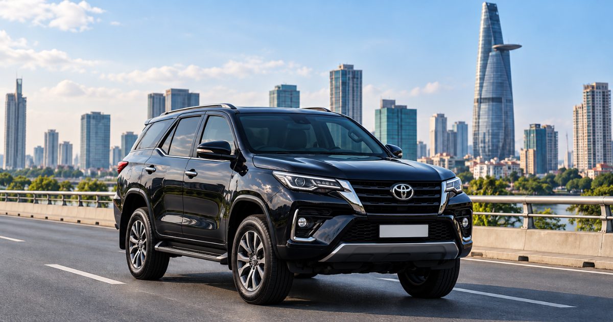 Black Toyota Fortuner executive vehicle in Ho Chi Minh City